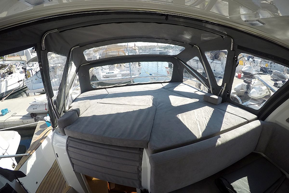 Deck of Aurora, a Marex 320 ACC yacht at Grad Šibenik, Croatia