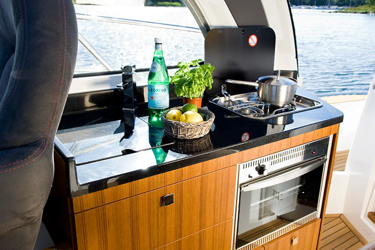 Galley of Aurora, a Marex 320 ACC yacht at Grad Šibenik, Croatia
