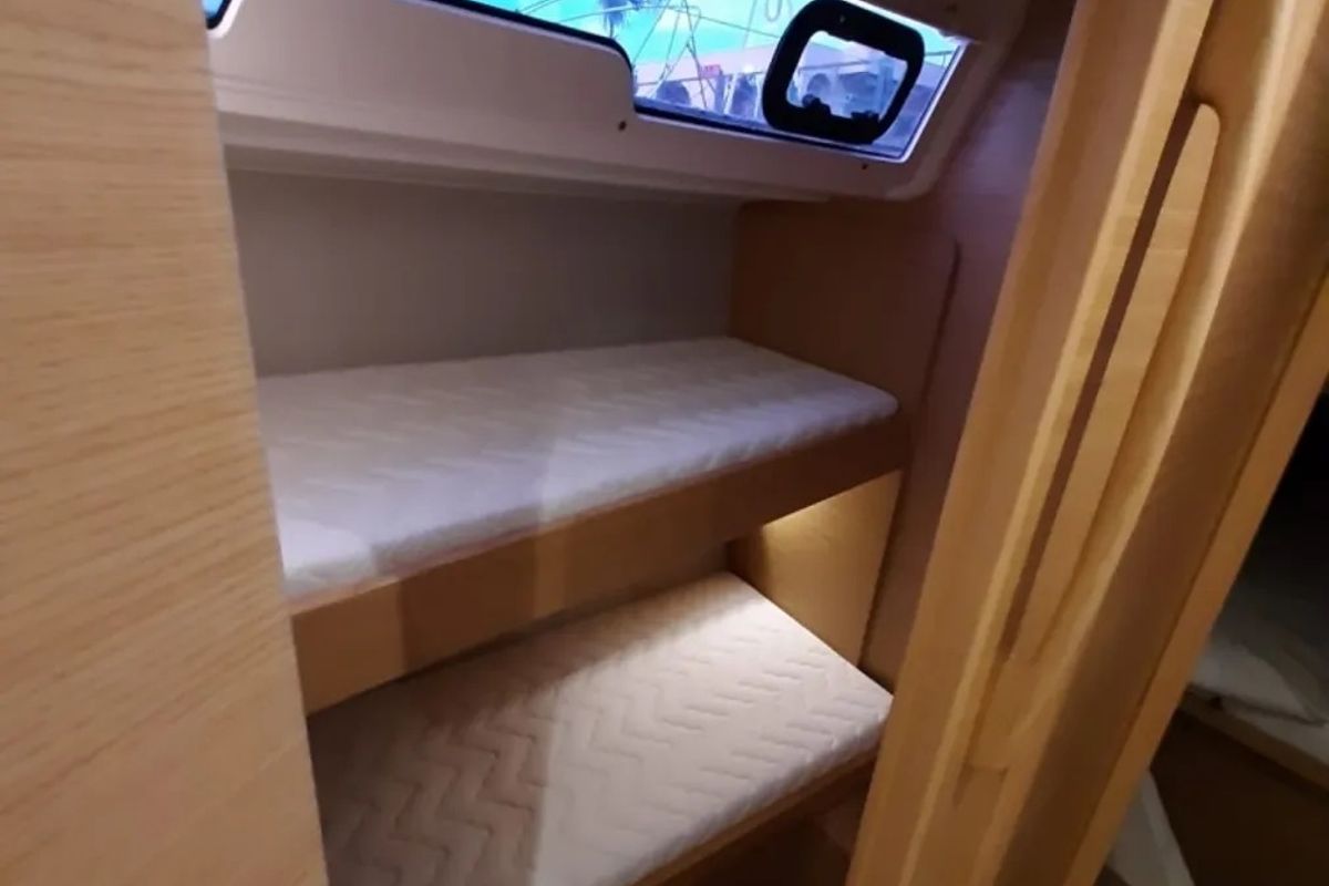 Cabin on Fiodena, a Dufour 430 sailboat at Palermo, Italy