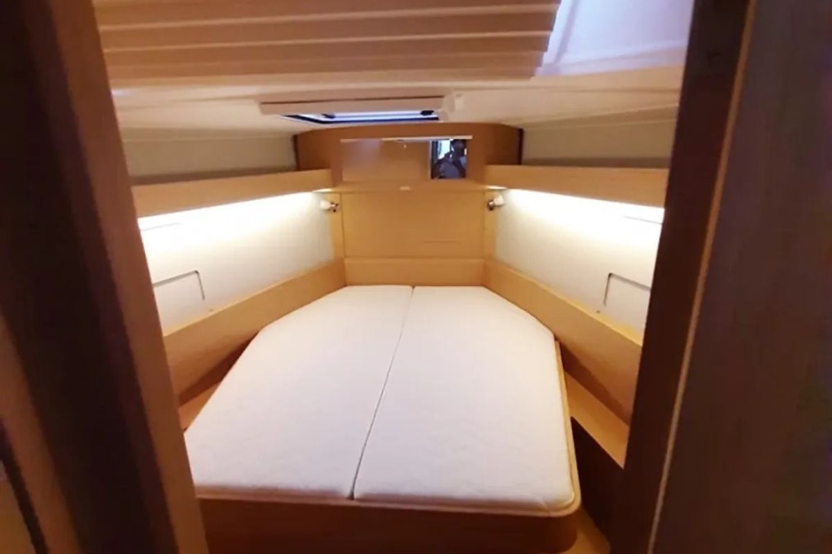 Cabin on Fiodena, a Dufour 430 sailboat at Palermo, Italy