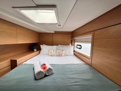 Cabin on First Tracks, a Bali 4.6 catamaran at Belize City, Belize