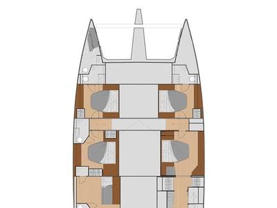 Floor plan of Isahi, a Fountaine Pajot Samana 59 catamaran at Cogolin, France
