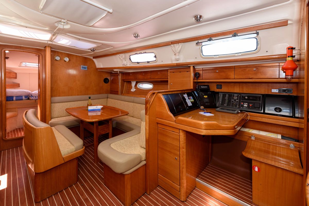Salon of Dorko, a Bavaria 39 Cruiser sailboat at Grad Trogir, Croatia