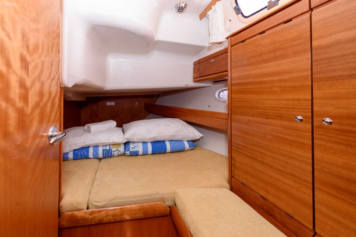 Cabin on Dorko, a Bavaria 39 Cruiser sailboat at Grad Trogir, Croatia