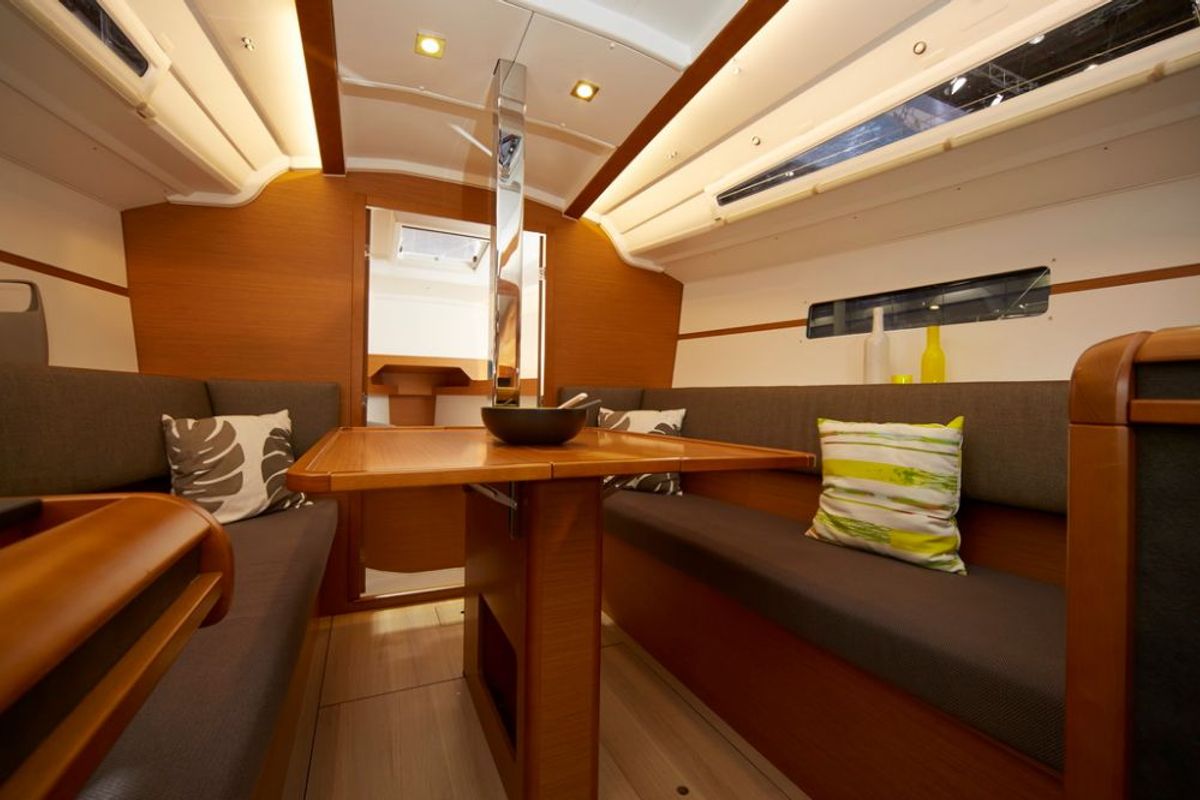 Salon of Adria Moon, a Jeanneau Sun Odyssey 349 sailboat at Punat, Croatia
