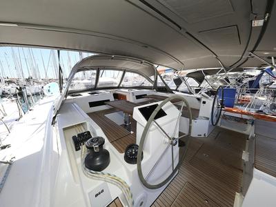 Cockpit of Naltoya, a Bavaria C50 Style sailboat at Grad Biograd na Moru, Croatia