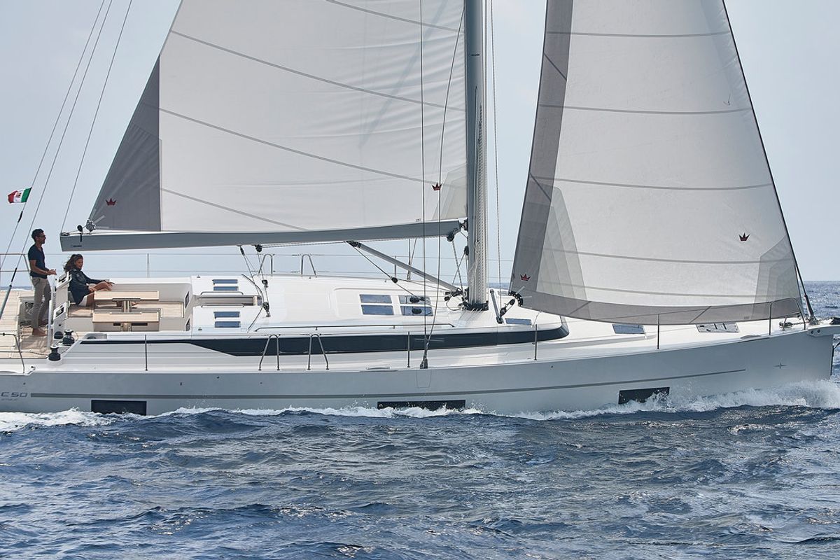 Exterior view of Naltoya, a Bavaria C50 Style sailboat at Grad Biograd na Moru, Croatia