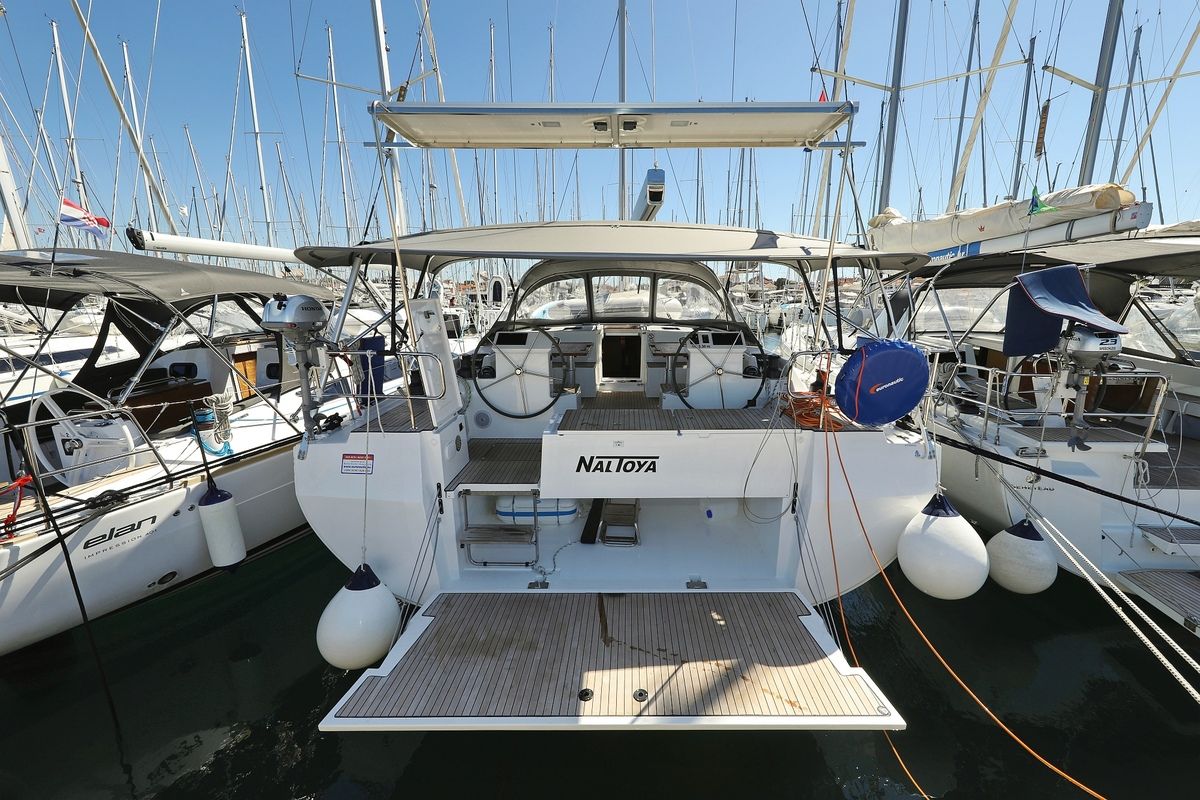 Exterior view of Naltoya, a Bavaria C50 Style sailboat at Grad Biograd na Moru, Croatia