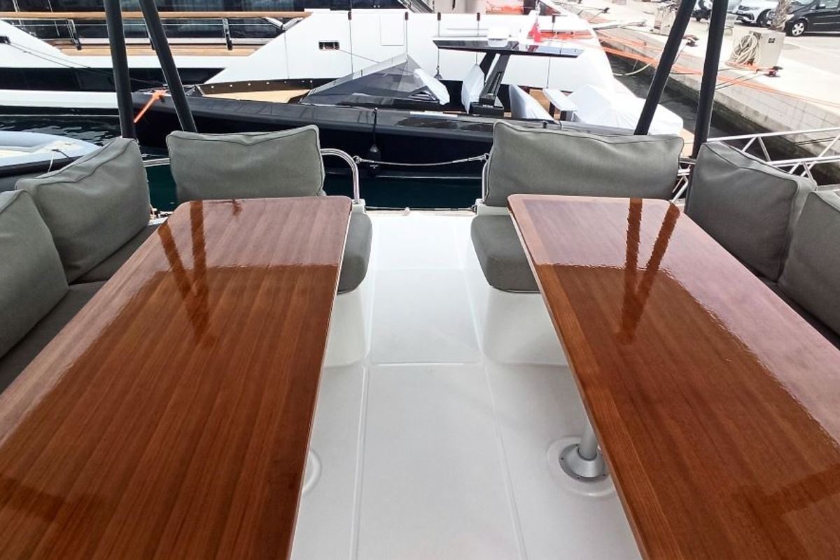 Deck of Adventure, a Bali 4.3 MY catamaran at Općina Sveti Filip i Jakov, Croatia