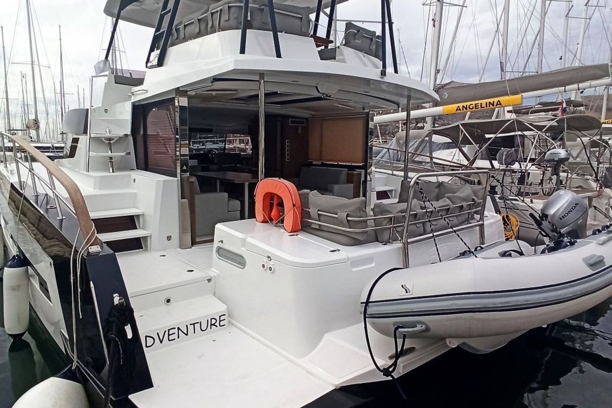 Exterior view of Adventure, a Bali 4.3 MY catamaran at Općina Sveti Filip i Jakov, Croatia