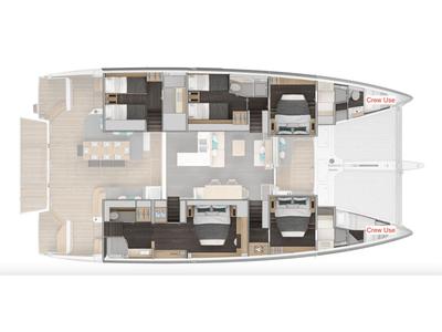 Floor plan of Sailuxe - Pac-One, a Lagoon 60 catamaran at Salerno, Italy