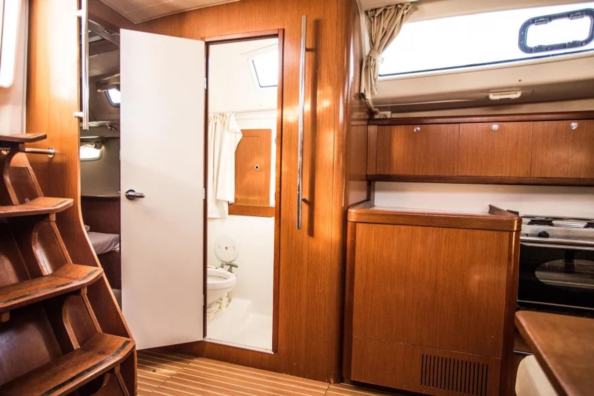 Head on Starcat, a Beneteau Oceanis 43 sailboat at Sithonia Municipal Unit, Greece