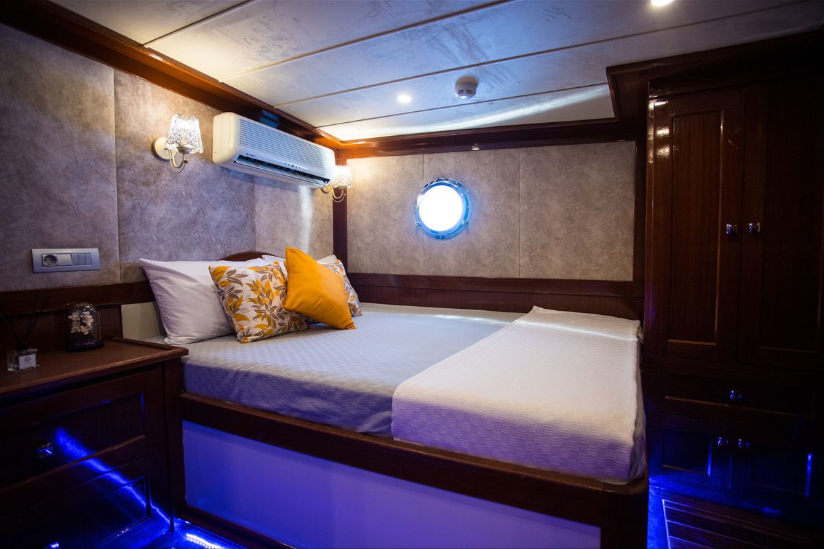 Cabin on Queen of RTT, a Gulet Gulet gulet at Marmaris, Turkey