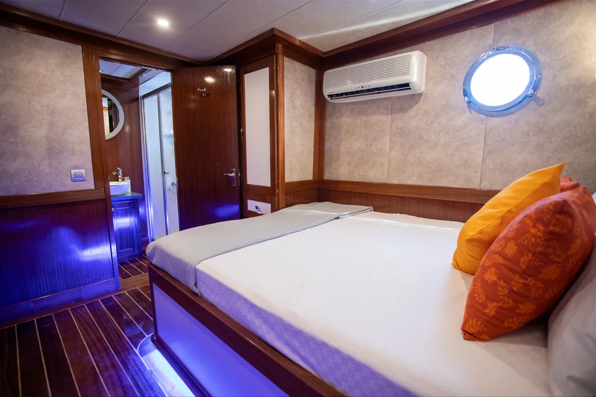 Cabin on Queen of RTT, a Gulet Gulet gulet at Marmaris, Turkey