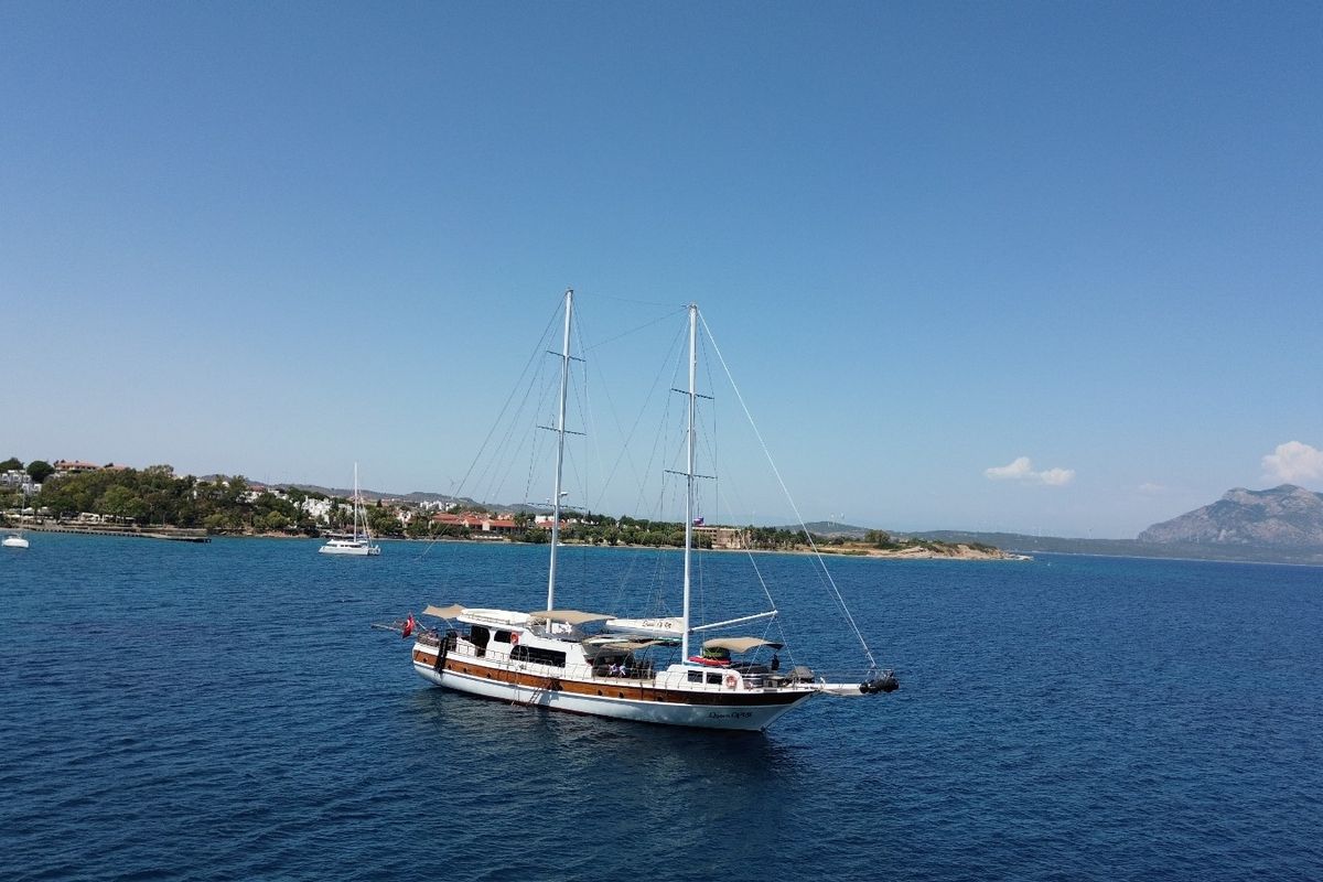 Exterior view of Queen of RTT, a Gulet Gulet gulet at Marmaris, Turkey
