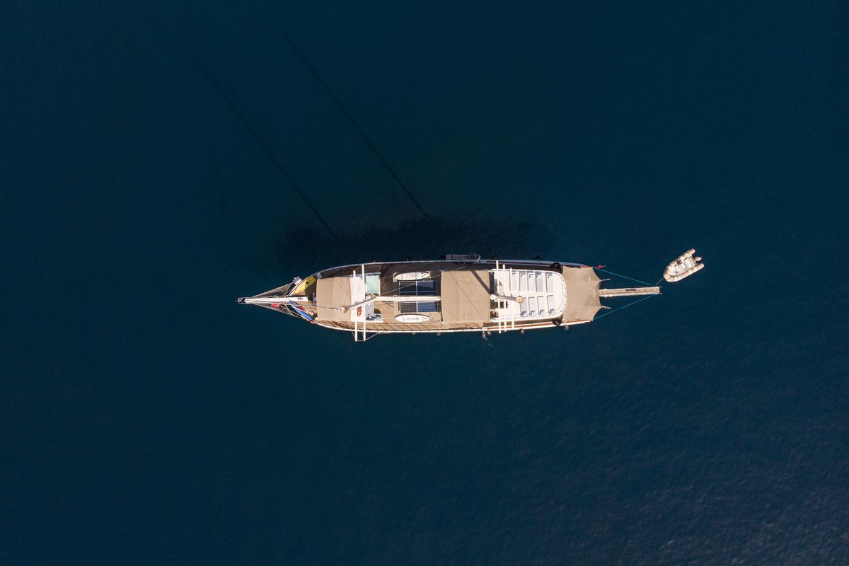 Exterior view of Queen of RTT, a Gulet Gulet gulet at Marmaris, Turkey