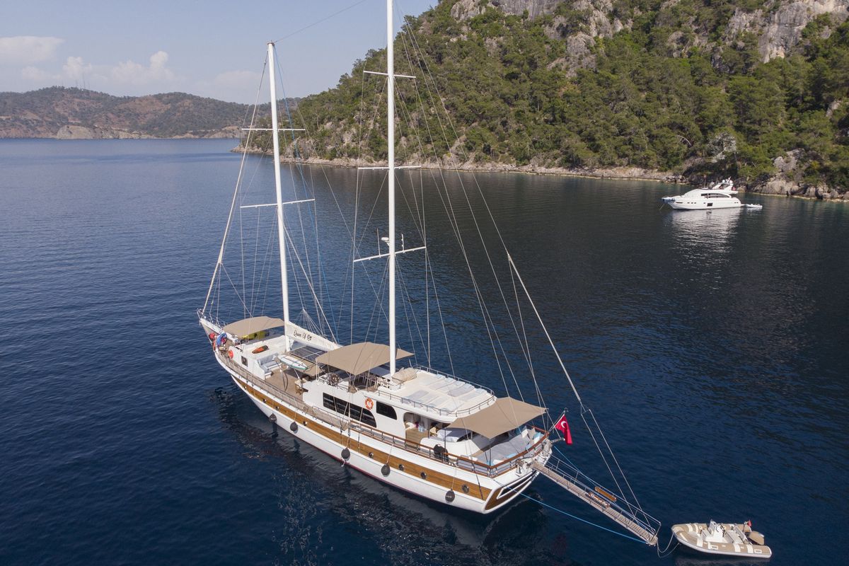 Exterior view of Queen of RTT, a Gulet Gulet gulet at Marmaris, Turkey