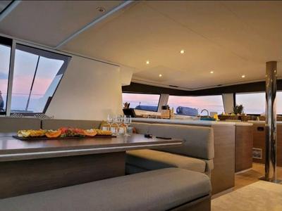 Salon of Fortune One, a Bali 5.4 catamaran at Lavreotiki Municipal Unit, Greece