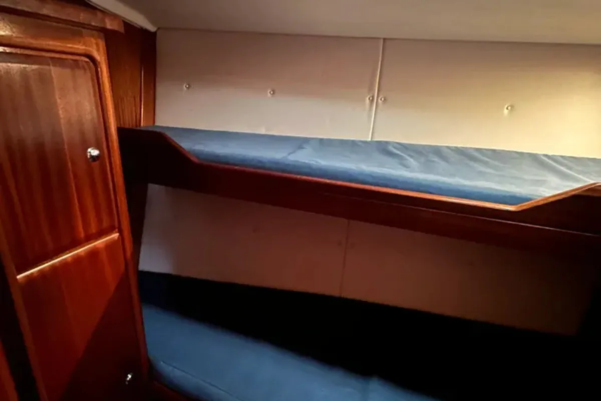 Cabin on Frolika, a Bavaria 42 Cruiser sailboat at Oban, United Kingdom