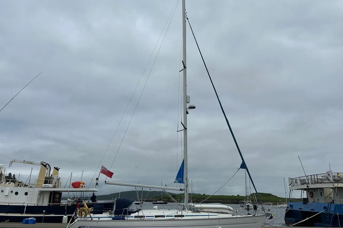 Exterior view of Frolika, a Bavaria 42 Cruiser sailboat at Oban, United Kingdom