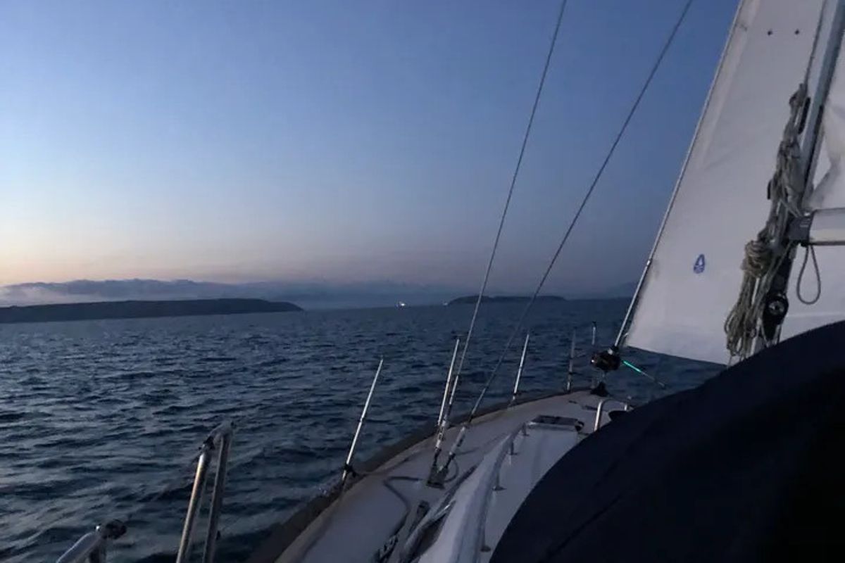 Exterior view of Frolika, a Bavaria 42 Cruiser sailboat at Oban, United Kingdom