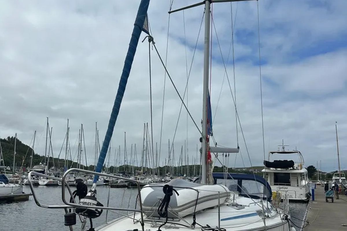 Exterior view of Frolika, a Bavaria 42 Cruiser sailboat at Oban, United Kingdom