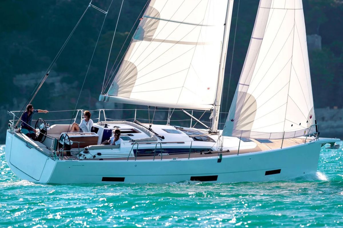 Ino, a Dufour 390 Grand Large sailboat at Athens, Greece