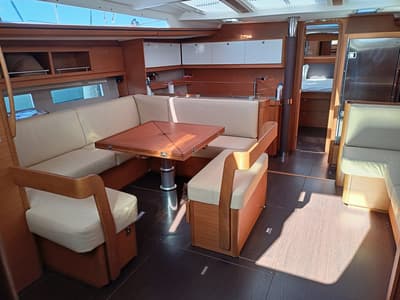 Salon of POSEIDON, a Dufour 56 Exclusive sailboat at Sithonia Municipal Unit, Greece