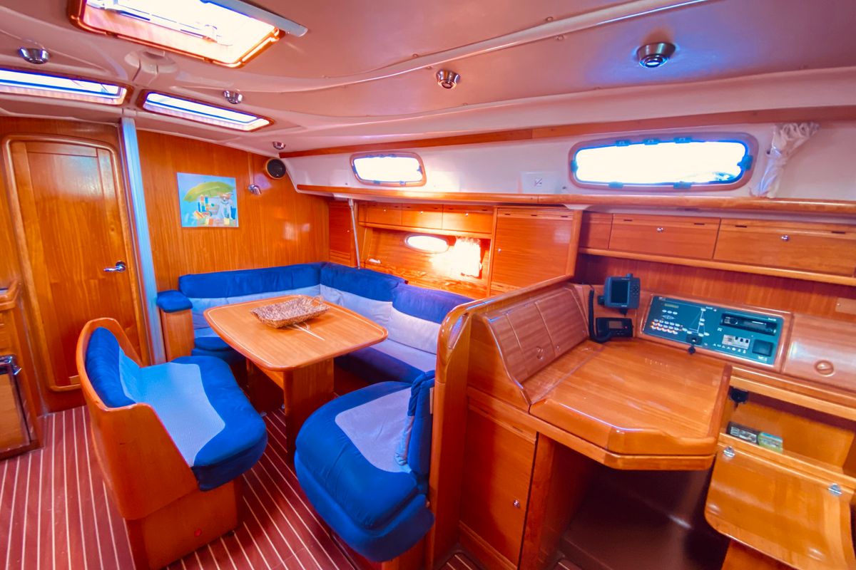 Salon of Iro, a Bavaria 42 Cruiser sailboat at Municipal Unit of Lefkada, Greece