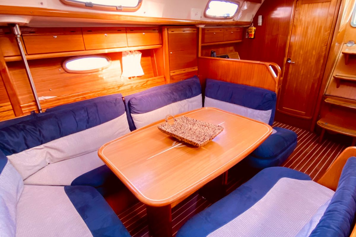 Salon of Iro, a Bavaria 42 Cruiser sailboat at Municipal Unit of Lefkada, Greece