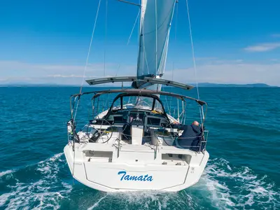 Tamata, a Dufour 41 sailboat at Piombino, Italy