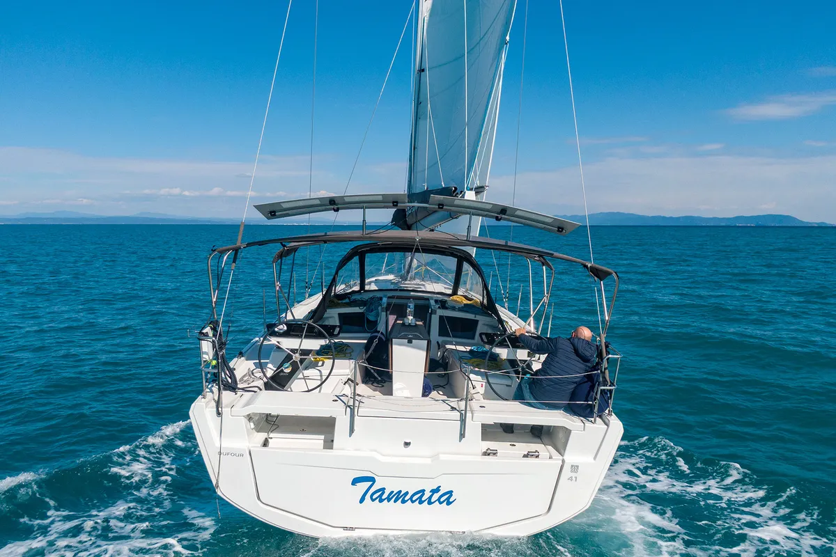 Tamata, a Dufour 41 sailboat at Piombino, Italy