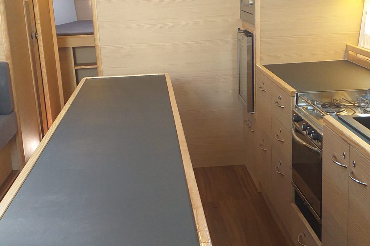 Galley of PRESTIGE I, a D&D Kufner 50 sailboat at Grad Trogir, Croatia