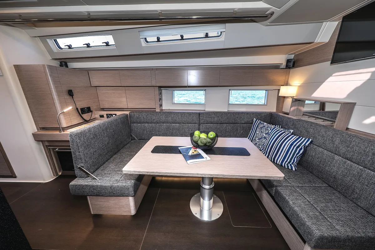 Salon of Hot Stuff, a Hanse Yachts Hanse 588 sailboat at Grad Kaštela, Croatia