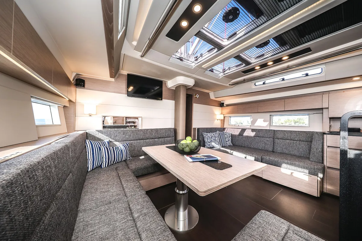Salon of Hot Stuff, a Hanse Yachts Hanse 588 sailboat at Grad Kaštela, Croatia