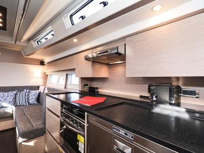 Galley of Hot Stuff, a Hanse Yachts Hanse 588 sailboat at Grad Kaštela, Croatia