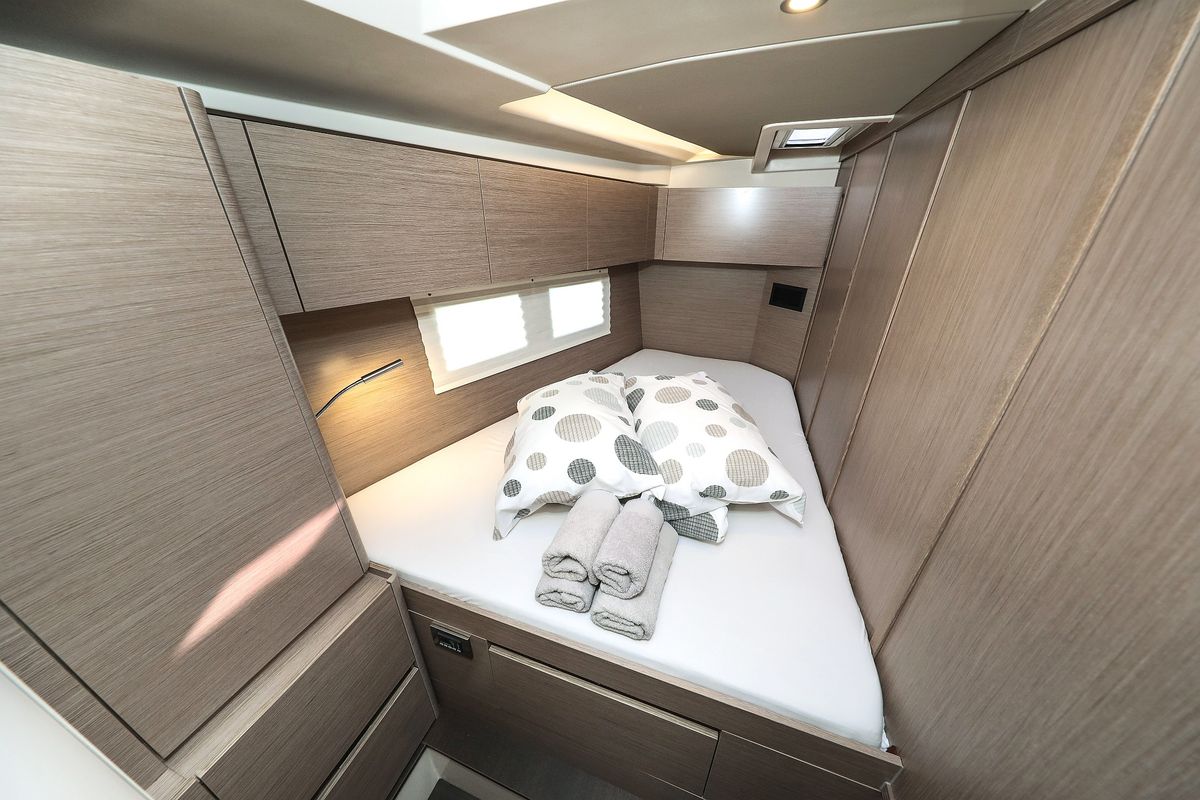 Cabin on Hot Stuff, a Hanse Yachts Hanse 588 sailboat at Grad Kaštela, Croatia