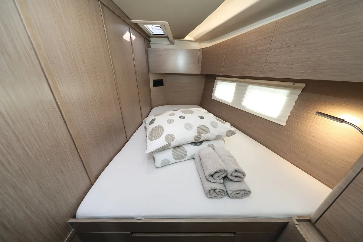 Cabin on Hot Stuff, a Hanse Yachts Hanse 588 sailboat at Grad Kaštela, Croatia
