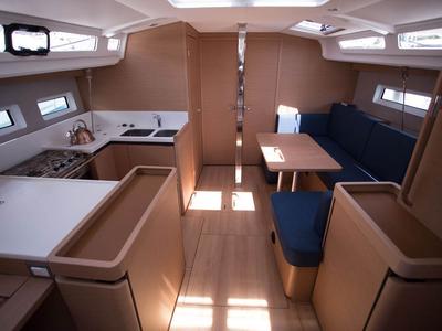 Galley of La Baavca 588/2025, a Jeanneau Sun Odyssey 440 sailboat at Palma de Mallorca, Spain
