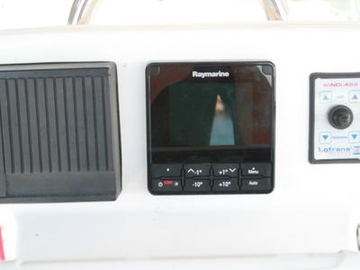 Cockpit of Martha, a Beneteau Oceanis 331 sailboat at Municipal Unit of Lefkada, Greece