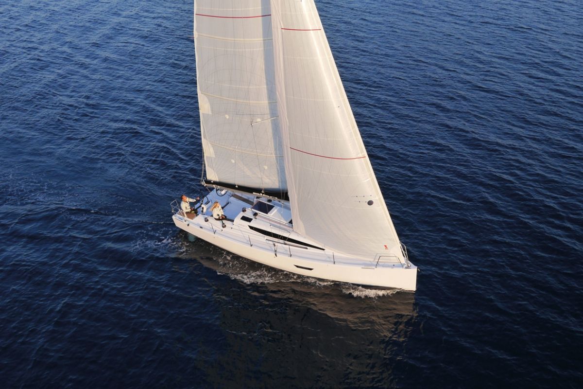 Exterior view of Bella Mia, a Elan E4 sailboat at Grad Pula, Croatia