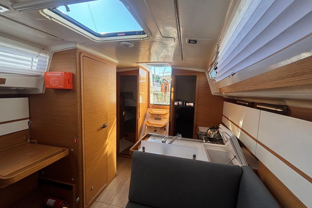 Galley of Bella Mia, a Elan E4 sailboat at Grad Pula, Croatia