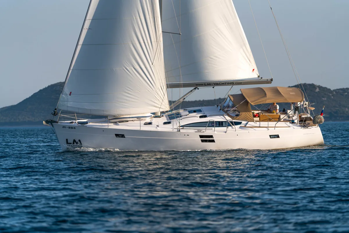 Sasha, a Elan Impression 50 sailboat at Grad Biograd na Moru, Croatia