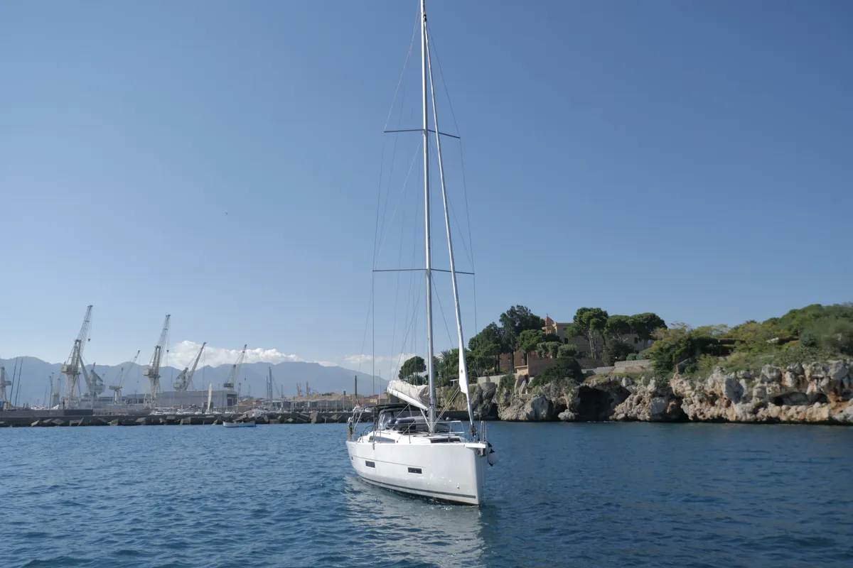 Panarea, a Dufour Dufour 430 sailboat at Tonnarella, Italy
