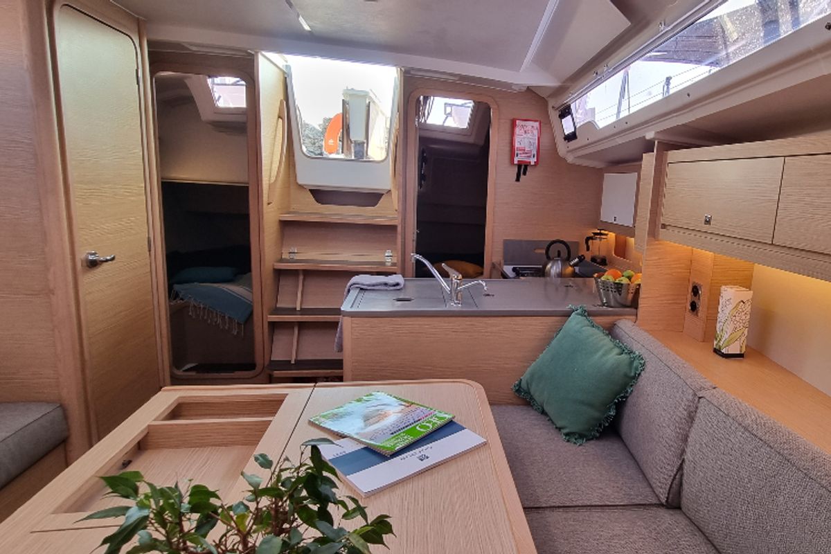 Salon of Flavours of the sea, a Dufour 37 sailboat at Vallauris, France