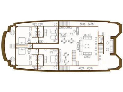 Floor plan of Elite, a Gulet Power Catamaran catamaran at Baltra, Ecuador