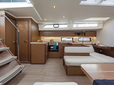 Salon of Mamakita, a Beneteau Oceanis 51.1 sailboat at Athens, Greece
