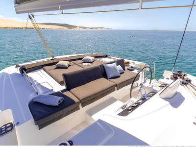 Deck of Aelia, a Lagoon 46 catamaran at Athens, Greece