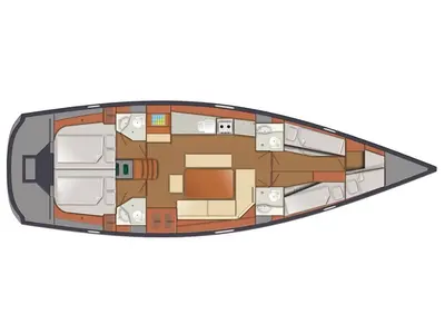 Floor plan of Arctic Light, a Delphia Yachts Delphia 47 sailboat at Tromsø, Norway