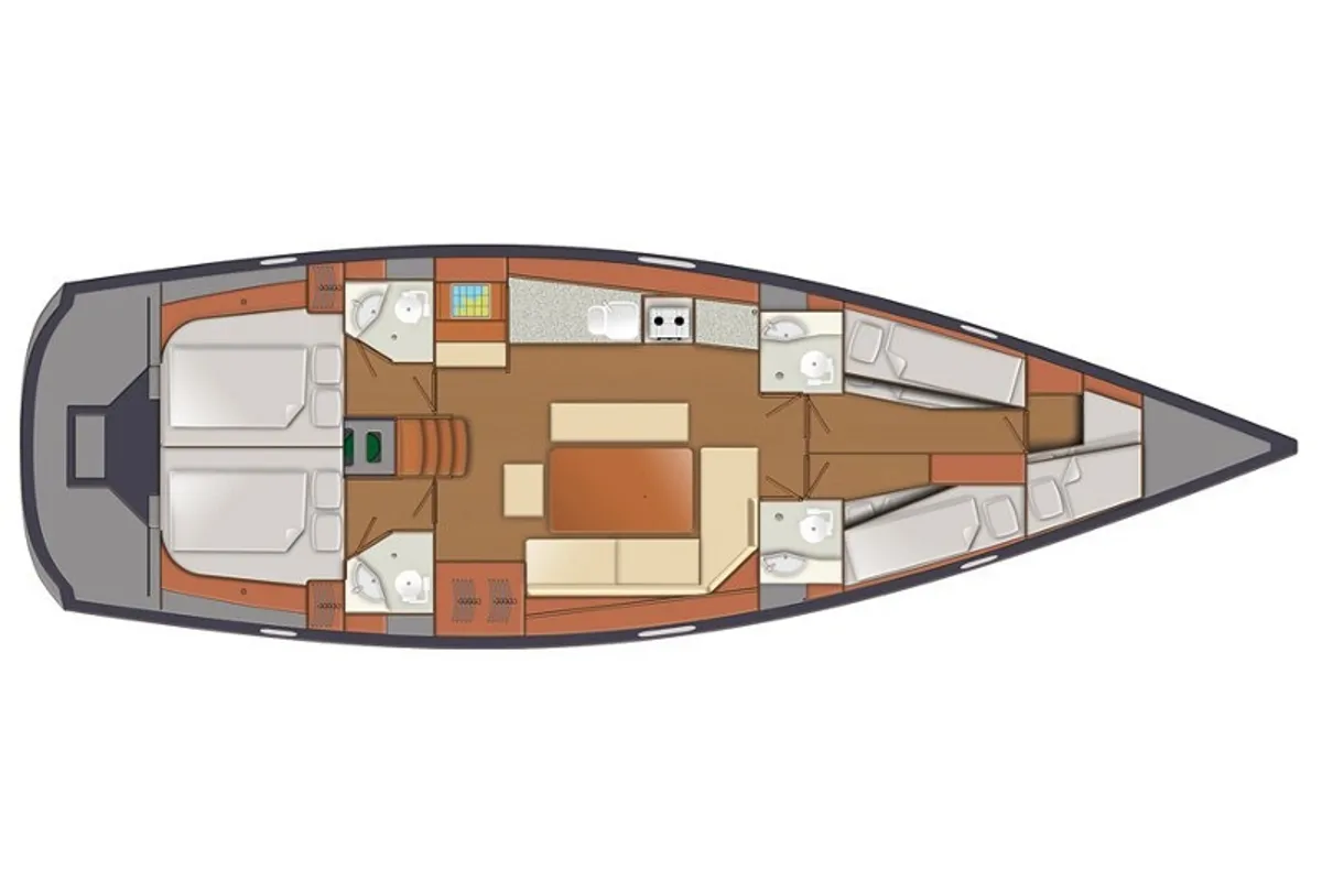 Floor plan of Arctic Light, a Delphia Yachts Delphia 47 sailboat at Tromsø, Norway